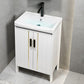 Metal Sink Vanity Freestanding Bathroom Sink Vanity with Single Sink Vanity & Faucet 20"L x 14"W x 31"H Ceramic Clearhalo 'Bathroom Remodel & Bathroom Fixtures' 'Bathroom Vanities' 'bathroom_vanities' 'Home Improvement' 'home_improvement' 'home_improvement_bathroom_vanities' 7174718