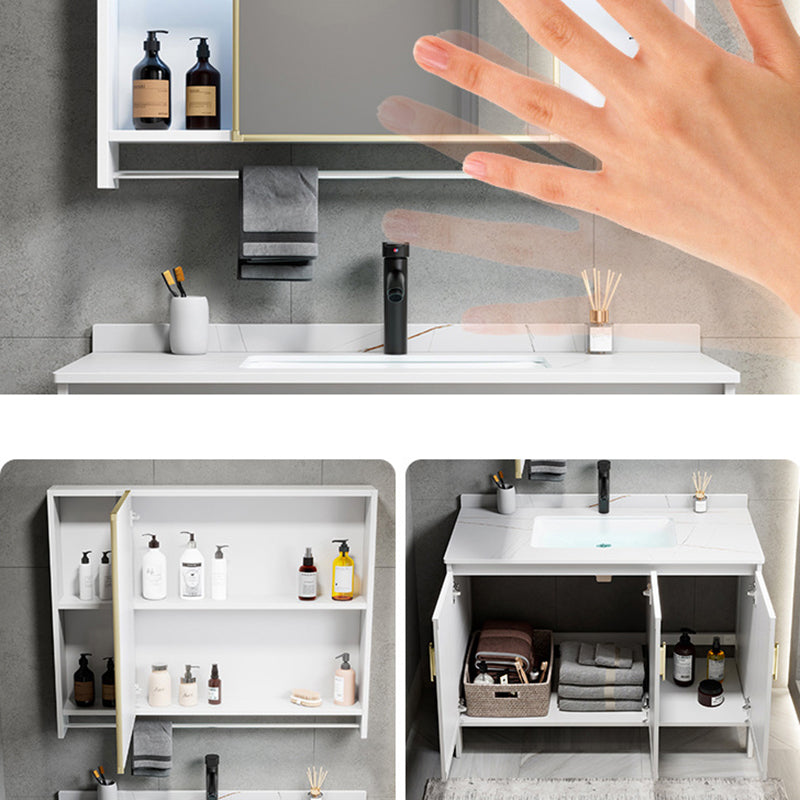 Metal Sink Vanity Freestanding Bathroom Sink Vanity with Single Sink Clearhalo 'Bathroom Remodel & Bathroom Fixtures' 'Bathroom Vanities' 'bathroom_vanities' 'Home Improvement' 'home_improvement' 'home_improvement_bathroom_vanities' 7174727