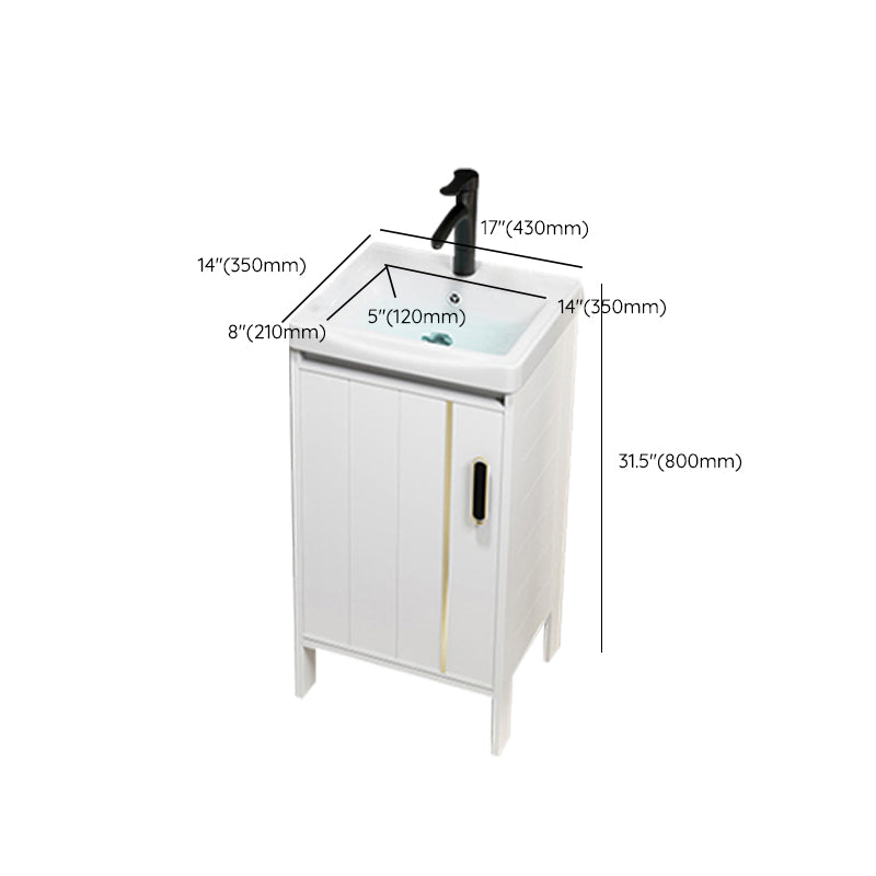 Metal Sink Vanity Freestanding Bathroom Sink Vanity with Single Sink Clearhalo 'Bathroom Remodel & Bathroom Fixtures' 'Bathroom Vanities' 'bathroom_vanities' 'Home Improvement' 'home_improvement' 'home_improvement_bathroom_vanities' 7174736