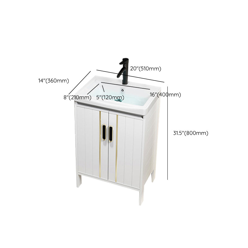 Metal Sink Vanity Freestanding Bathroom Sink Vanity with Single Sink Clearhalo 'Bathroom Remodel & Bathroom Fixtures' 'Bathroom Vanities' 'bathroom_vanities' 'Home Improvement' 'home_improvement' 'home_improvement_bathroom_vanities' 7174737