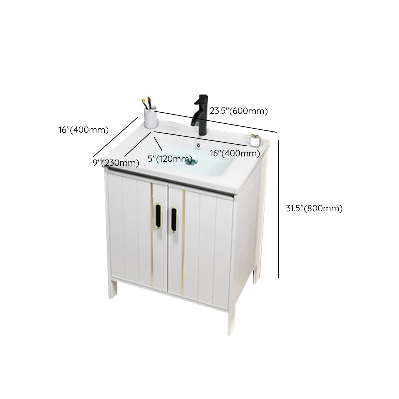 Metal Sink Vanity Freestanding Bathroom Sink Vanity with Single Sink Clearhalo 'Bathroom Remodel & Bathroom Fixtures' 'Bathroom Vanities' 'bathroom_vanities' 'Home Improvement' 'home_improvement' 'home_improvement_bathroom_vanities' 7174738