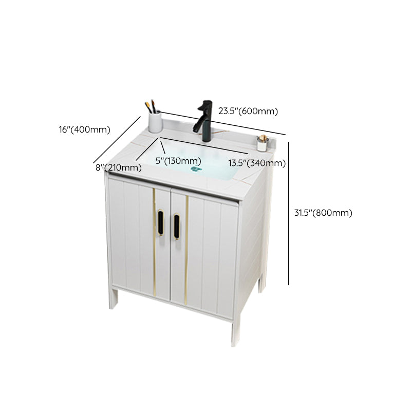 Metal Sink Vanity Freestanding Bathroom Sink Vanity with Single Sink Clearhalo 'Bathroom Remodel & Bathroom Fixtures' 'Bathroom Vanities' 'bathroom_vanities' 'Home Improvement' 'home_improvement' 'home_improvement_bathroom_vanities' 7174739