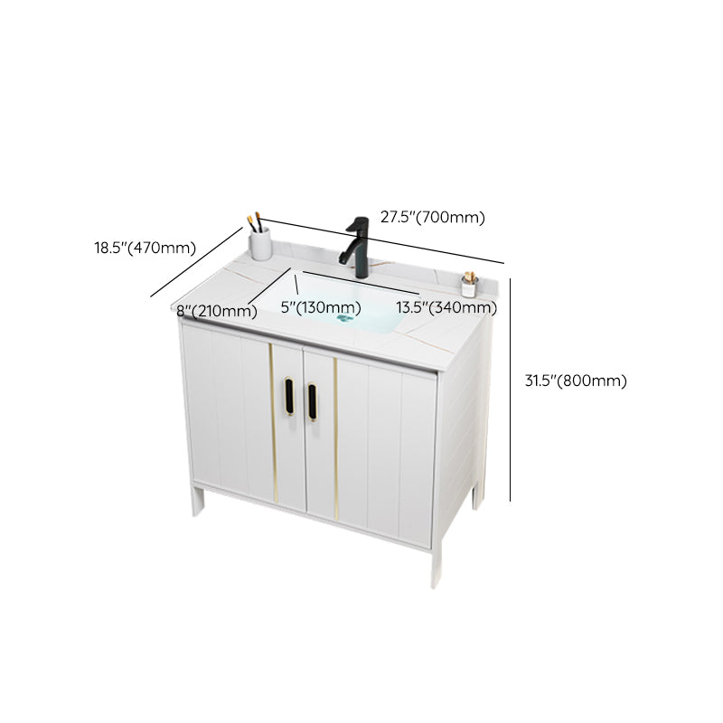 Metal Sink Vanity Freestanding Bathroom Sink Vanity with Single Sink Clearhalo 'Bathroom Remodel & Bathroom Fixtures' 'Bathroom Vanities' 'bathroom_vanities' 'Home Improvement' 'home_improvement' 'home_improvement_bathroom_vanities' 7174741