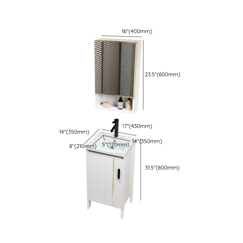 Metal Sink Vanity Freestanding Bathroom Sink Vanity with Single Sink Clearhalo 'Bathroom Remodel & Bathroom Fixtures' 'Bathroom Vanities' 'bathroom_vanities' 'Home Improvement' 'home_improvement' 'home_improvement_bathroom_vanities' 7174748