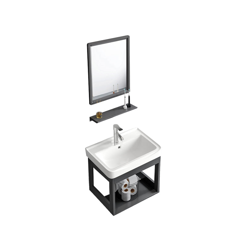 Vanity Sink Rectangular Ceramic Sink Drawer Storage Shelf Vanity Sink Vanity & Faucet & Mirrors Clearhalo 'Bathroom Remodel & Bathroom Fixtures' 'Bathroom Vanities' 'bathroom_vanities' 'Home Improvement' 'home_improvement' 'home_improvement_bathroom_vanities' 7174799