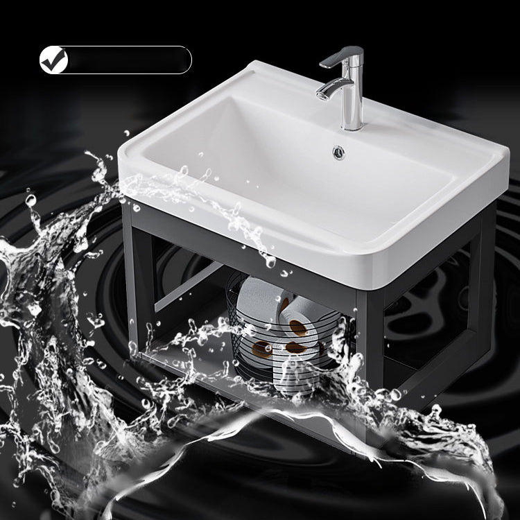 Vanity Sink Rectangular Ceramic Sink Drawer Storage Shelf Vanity Sink Clearhalo 'Bathroom Remodel & Bathroom Fixtures' 'Bathroom Vanities' 'bathroom_vanities' 'Home Improvement' 'home_improvement' 'home_improvement_bathroom_vanities' 7174803