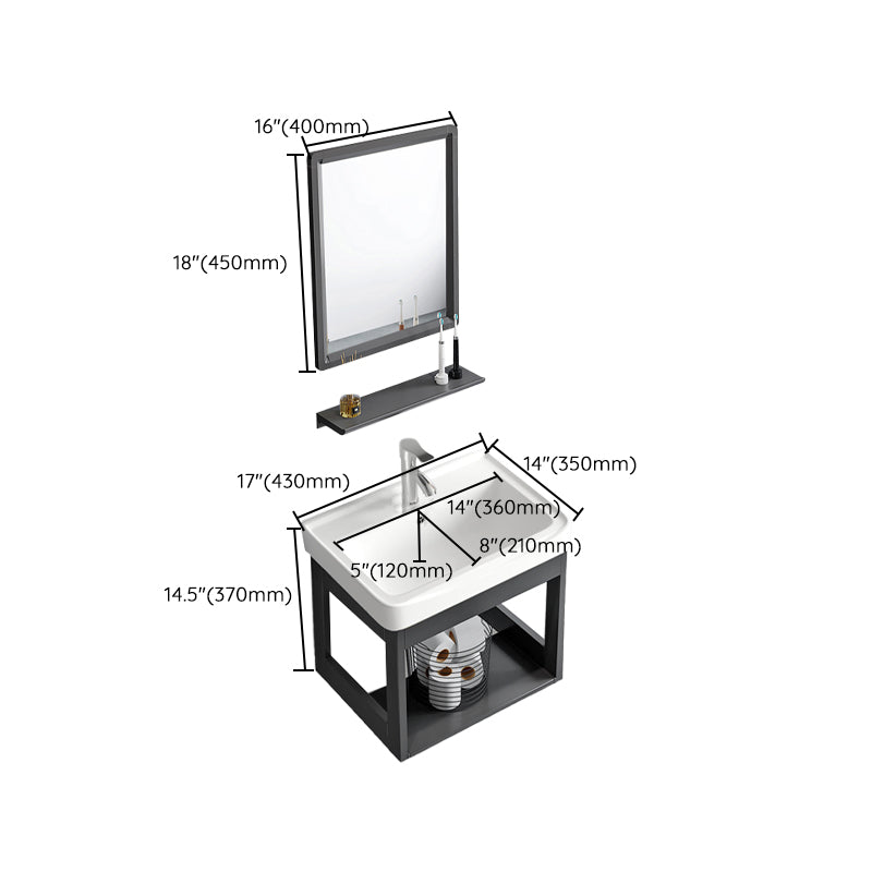 Vanity Sink Rectangular Ceramic Sink Drawer Storage Shelf Vanity Sink Clearhalo 'Bathroom Remodel & Bathroom Fixtures' 'Bathroom Vanities' 'bathroom_vanities' 'Home Improvement' 'home_improvement' 'home_improvement_bathroom_vanities' 7174814