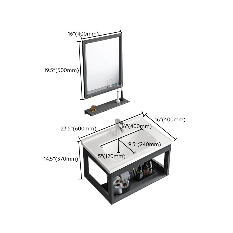 Vanity Sink Rectangular Ceramic Sink Drawer Storage Shelf Vanity Sink Clearhalo 'Bathroom Remodel & Bathroom Fixtures' 'Bathroom Vanities' 'bathroom_vanities' 'Home Improvement' 'home_improvement' 'home_improvement_bathroom_vanities' 7174815