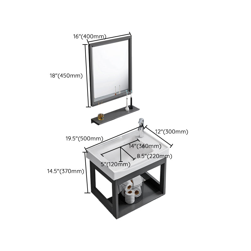 Vanity Sink Rectangular Ceramic Sink Drawer Storage Shelf Vanity Sink Clearhalo 'Bathroom Remodel & Bathroom Fixtures' 'Bathroom Vanities' 'bathroom_vanities' 'Home Improvement' 'home_improvement' 'home_improvement_bathroom_vanities' 7174817