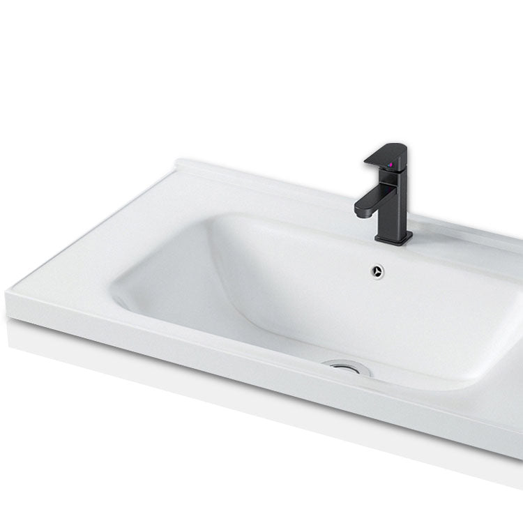Rectangular White Vanity Single Sink Wall Mount 2 Doors Faucet Metal Frame Mirror Vanity Clearhalo 'Bathroom Remodel & Bathroom Fixtures' 'Bathroom Vanities' 'bathroom_vanities' 'Home Improvement' 'home_improvement' 'home_improvement_bathroom_vanities' 7174892