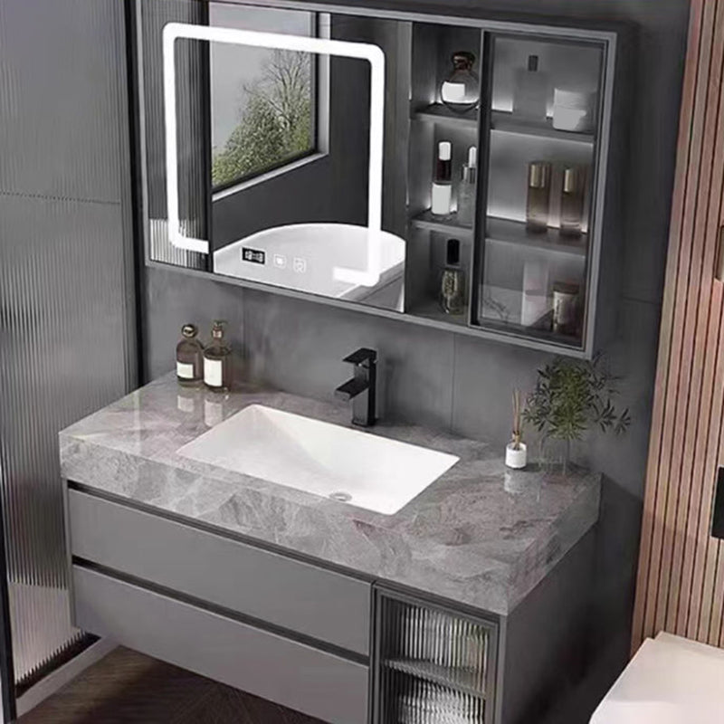 Wall Mounted Sink Vanity Solid Wood Bathroom Sink Vanity with Single Sink Clearhalo 'Bathroom Remodel & Bathroom Fixtures' 'Bathroom Vanities' 'bathroom_vanities' 'Home Improvement' 'home_improvement' 'home_improvement_bathroom_vanities' 7175025