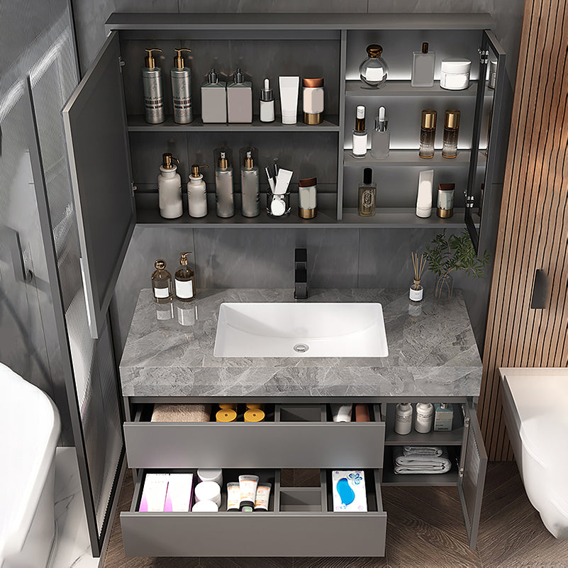 Wall Mounted Sink Vanity Solid Wood Bathroom Sink Vanity with Single Sink Clearhalo 'Bathroom Remodel & Bathroom Fixtures' 'Bathroom Vanities' 'bathroom_vanities' 'Home Improvement' 'home_improvement' 'home_improvement_bathroom_vanities' 7175027
