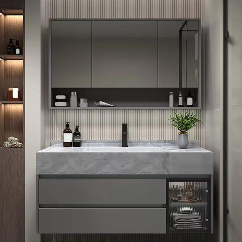 Wall Mounted Sink Vanity Solid Wood Bathroom Sink Vanity with Single Sink Clearhalo 'Bathroom Remodel & Bathroom Fixtures' 'Bathroom Vanities' 'bathroom_vanities' 'Home Improvement' 'home_improvement' 'home_improvement_bathroom_vanities' 7175029