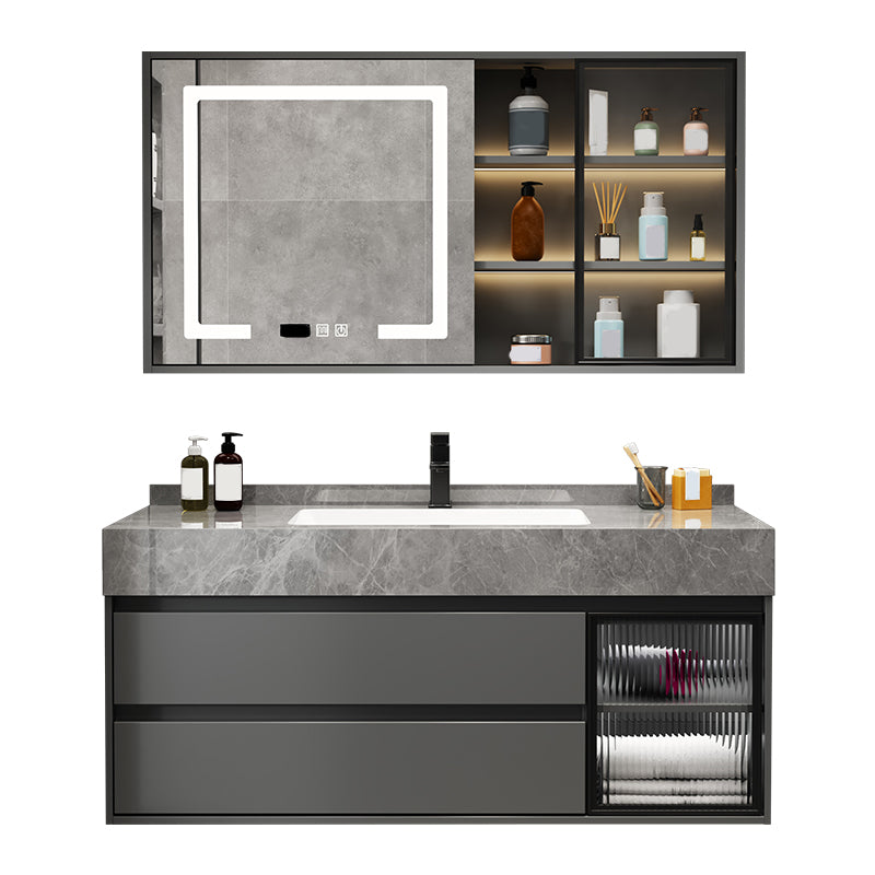 Wall Mounted Sink Vanity Solid Wood Bathroom Sink Vanity with Single Sink Clearhalo 'Bathroom Remodel & Bathroom Fixtures' 'Bathroom Vanities' 'bathroom_vanities' 'Home Improvement' 'home_improvement' 'home_improvement_bathroom_vanities' 7175031