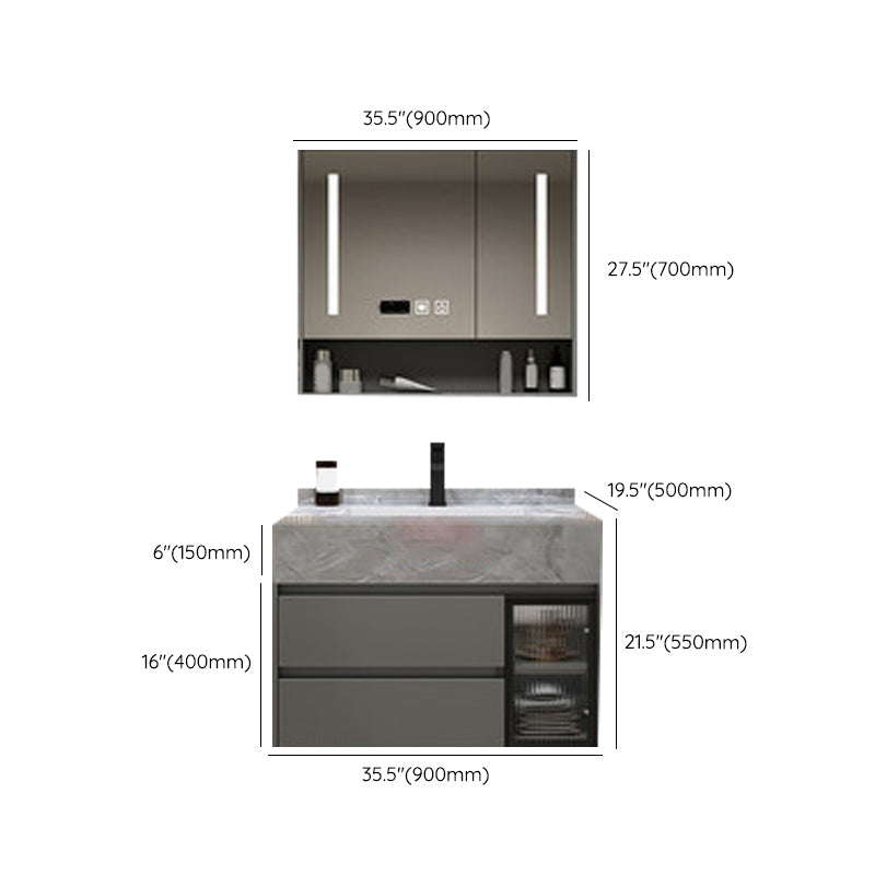 Wall Mounted Sink Vanity Solid Wood Bathroom Sink Vanity with Single Sink Clearhalo 'Bathroom Remodel & Bathroom Fixtures' 'Bathroom Vanities' 'bathroom_vanities' 'Home Improvement' 'home_improvement' 'home_improvement_bathroom_vanities' 7175053