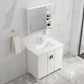 Vanity White Sink Ceramic Drawers Faucet Doors Vanity with Mirror Clearhalo 'Bathroom Remodel & Bathroom Fixtures' 'Bathroom Vanities' 'bathroom_vanities' 'Home Improvement' 'home_improvement' 'home_improvement_bathroom_vanities' 7175066