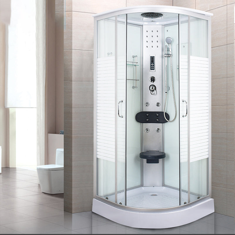 Round Shower Stall Tempered Glass Shower Stall with Rain Shower Clearhalo 'Bathroom Remodel & Bathroom Fixtures' 'Home Improvement' 'home_improvement' 'home_improvement_shower_stalls_enclosures' 'Shower Stalls & Enclosures' 'shower_stalls_enclosures' 'Showers & Bathtubs' 7176156