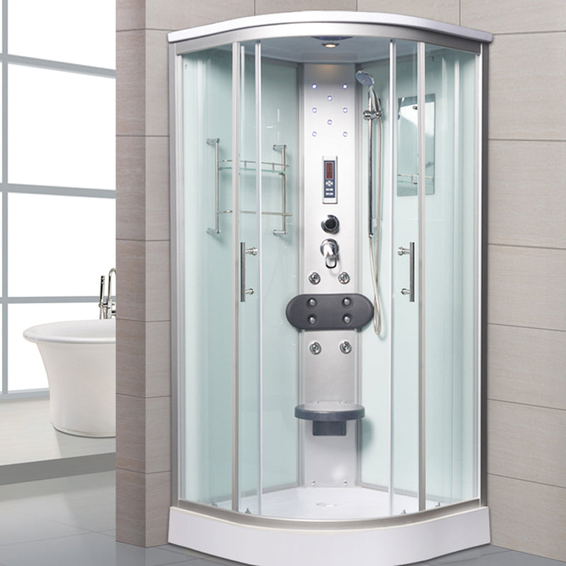 Round Shower Stall Tempered Glass Shower Stall with Rain Shower Clearhalo 'Bathroom Remodel & Bathroom Fixtures' 'Home Improvement' 'home_improvement' 'home_improvement_shower_stalls_enclosures' 'Shower Stalls & Enclosures' 'shower_stalls_enclosures' 'Showers & Bathtubs' 7176158