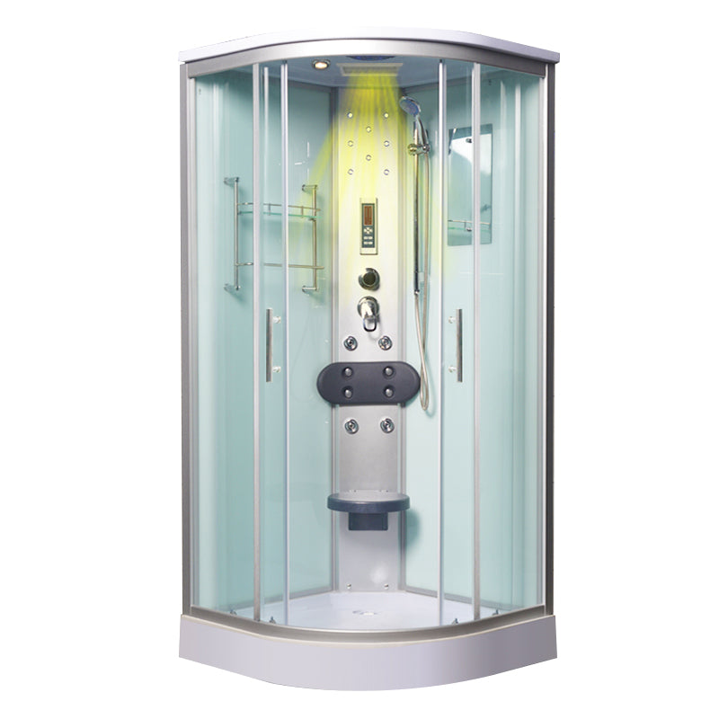 Round Shower Stall Tempered Glass Shower Stall with Rain Shower Yes Clearhalo 'Bathroom Remodel & Bathroom Fixtures' 'Home Improvement' 'home_improvement' 'home_improvement_shower_stalls_enclosures' 'Shower Stalls & Enclosures' 'shower_stalls_enclosures' 'Showers & Bathtubs' 7176162