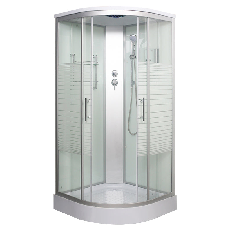 Round Shower Stall Tempered Glass Shower Stall with Rain Shower 31.5"L x 31.5"W x 82.7"H 否 White Clearhalo 'Bathroom Remodel & Bathroom Fixtures' 'Home Improvement' 'home_improvement' 'home_improvement_shower_stalls_enclosures' 'Shower Stalls & Enclosures' 'shower_stalls_enclosures' 'Showers & Bathtubs' 7176166