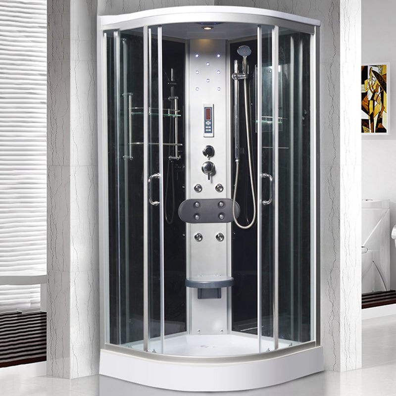 Round Shower Stall Tempered Glass Shower Stall with Rain Shower Clearhalo 'Bathroom Remodel & Bathroom Fixtures' 'Home Improvement' 'home_improvement' 'home_improvement_shower_stalls_enclosures' 'Shower Stalls & Enclosures' 'shower_stalls_enclosures' 'Showers & Bathtubs' 7176175