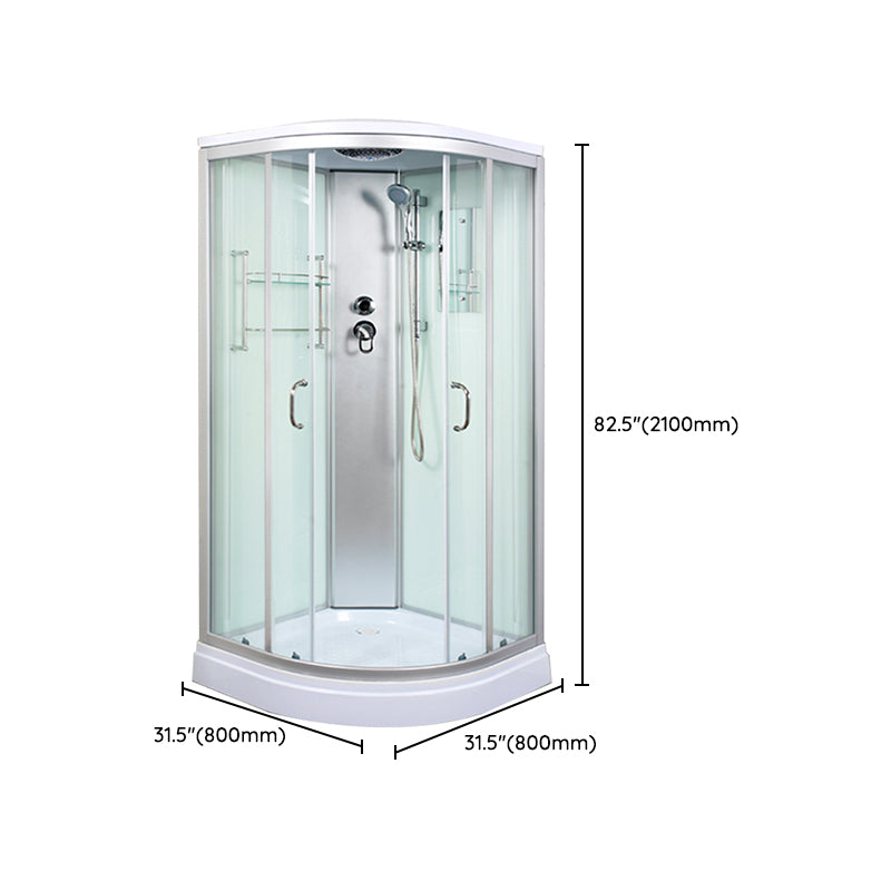 Round Shower Stall Tempered Glass Shower Stall with Rain Shower Clearhalo 'Bathroom Remodel & Bathroom Fixtures' 'Home Improvement' 'home_improvement' 'home_improvement_shower_stalls_enclosures' 'Shower Stalls & Enclosures' 'shower_stalls_enclosures' 'Showers & Bathtubs' 7176177
