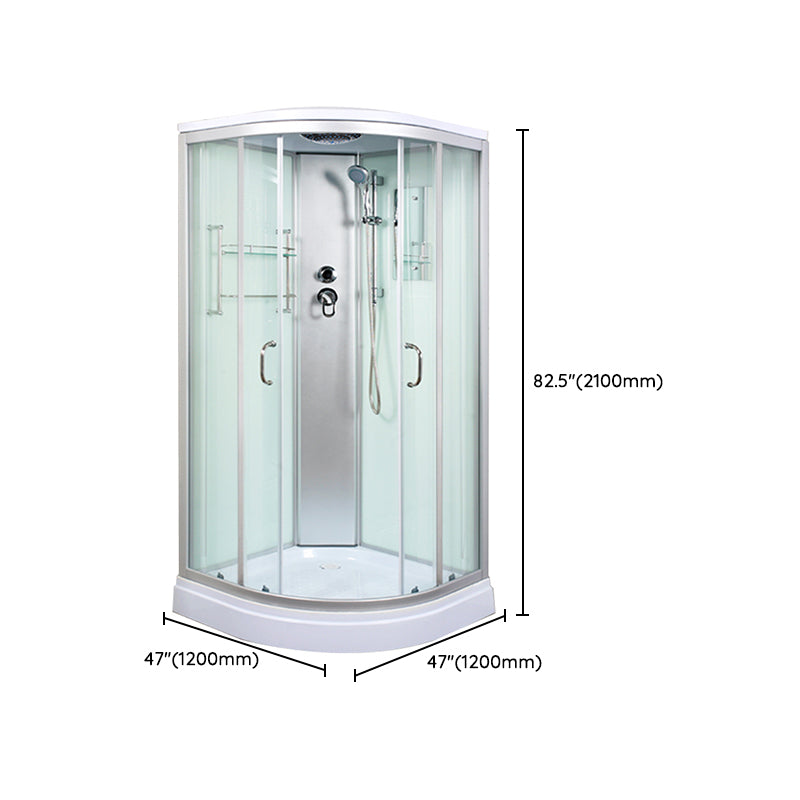 Round Shower Stall Tempered Glass Shower Stall with Rain Shower Clearhalo 'Bathroom Remodel & Bathroom Fixtures' 'Home Improvement' 'home_improvement' 'home_improvement_shower_stalls_enclosures' 'Shower Stalls & Enclosures' 'shower_stalls_enclosures' 'Showers & Bathtubs' 7176181