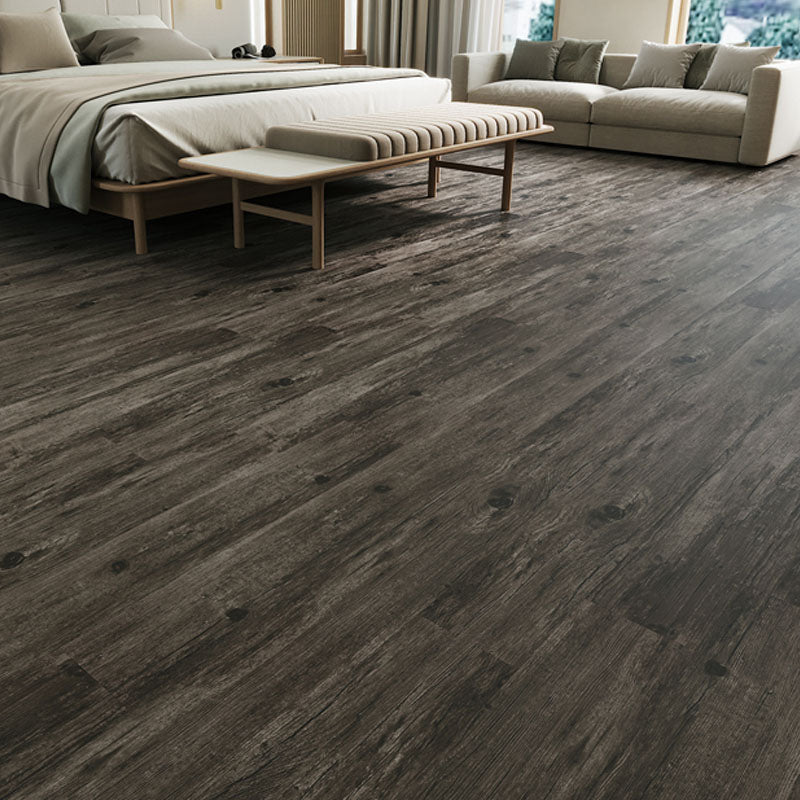 Flooring Vinyl Peel and Stick Wooden Effect Indoor Flooring Vinyl Black Clearhalo 'Flooring 'Home Improvement' 'home_improvement' 'home_improvement_vinyl_flooring' 'Vinyl Flooring' 'vinyl_flooring' Walls and Ceiling' 7181713