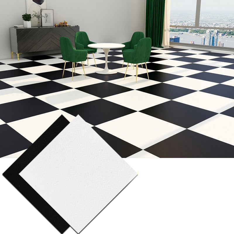Low Gloss Vinyl Flooring Peel & Stick Stone Look Vinyl Flooring Black White Plaid Clearhalo 'Flooring 'Home Improvement' 'home_improvement' 'home_improvement_vinyl_flooring' 'Vinyl Flooring' 'vinyl_flooring' Walls and Ceiling' 7182014