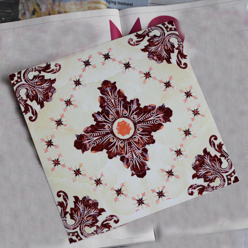 Peel & Stick Vinyl Flooring Multi-Tonal Style Vinyl Flooring with Low Gloss Burgundy Clearhalo 'Flooring 'Home Improvement' 'home_improvement' 'home_improvement_vinyl_flooring' 'Vinyl Flooring' 'vinyl_flooring' Walls and Ceiling' 7182049