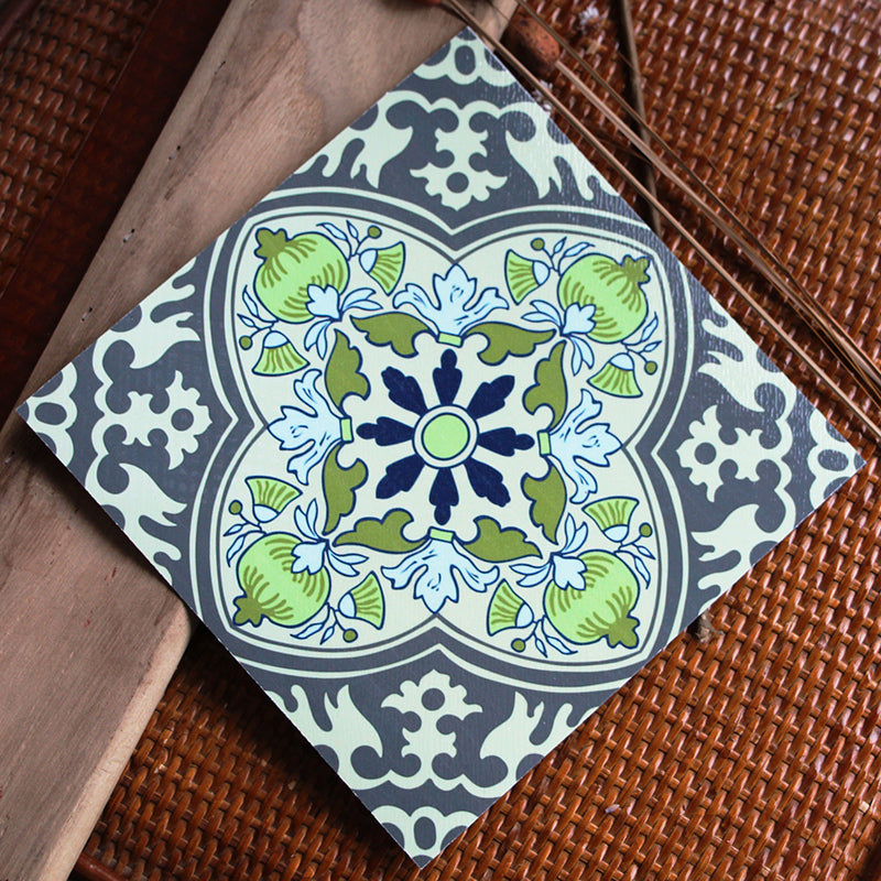 Peel & Stick Vinyl Flooring Multi-Tonal Style Vinyl Flooring with Low Gloss Peacock Green Clearhalo 'Flooring 'Home Improvement' 'home_improvement' 'home_improvement_vinyl_flooring' 'Vinyl Flooring' 'vinyl_flooring' Walls and Ceiling' 7182059