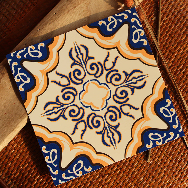 Peel & Stick Vinyl Flooring Multi-Tonal Style Vinyl Flooring with Low Gloss Dark Blue-Orange Clearhalo 'Flooring 'Home Improvement' 'home_improvement' 'home_improvement_vinyl_flooring' 'Vinyl Flooring' 'vinyl_flooring' Walls and Ceiling' 7182066