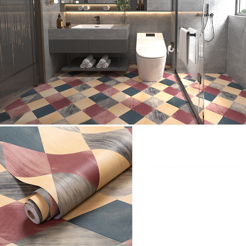 Multi-Tonal Style PVC Flooring Peel and Stick PVC Flooring with Waterproof Black-Red-Yellow Clearhalo 'Flooring 'Home Improvement' 'home_improvement' 'home_improvement_vinyl_flooring' 'Vinyl Flooring' 'vinyl_flooring' Walls and Ceiling' 7182099