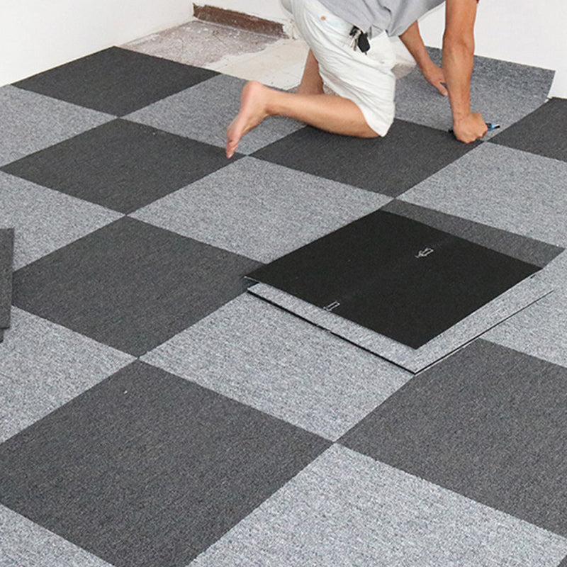 Indoor Carpet Tiles Square Pattern Multi Level Loop Peel and Stick Carpet Tiles Clearhalo 'Carpet Tiles & Carpet Squares' 'carpet_tiles_carpet_squares' 'Flooring 'Home Improvement' 'home_improvement' 'home_improvement_carpet_tiles_carpet_squares' Walls and Ceiling' 7182201