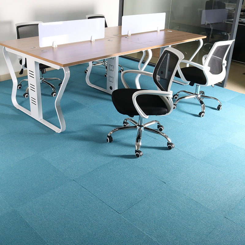 Indoor Carpet Tiles Square Pattern Multi Level Loop Peel and Stick Carpet Tiles Lake Blue Clearhalo 'Carpet Tiles & Carpet Squares' 'carpet_tiles_carpet_squares' 'Flooring 'Home Improvement' 'home_improvement' 'home_improvement_carpet_tiles_carpet_squares' Walls and Ceiling' 7182223