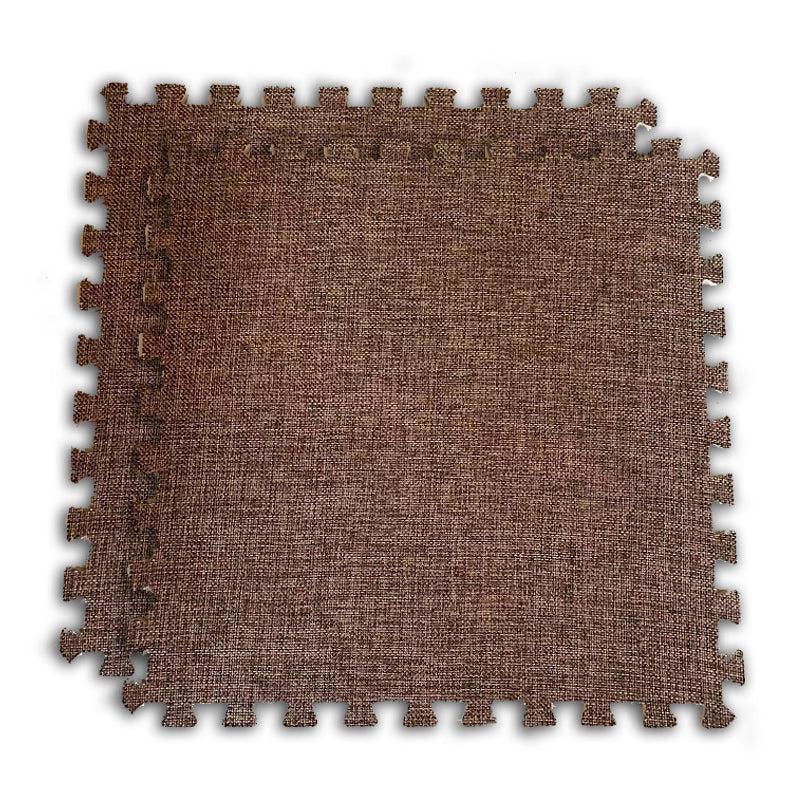 Interlocking Carpet Tiles Foam Solid Color Indoor Carpet Tiles Dark Coffee Clearhalo 'Carpet Tiles & Carpet Squares' 'carpet_tiles_carpet_squares' 'Flooring 'Home Improvement' 'home_improvement' 'home_improvement_carpet_tiles_carpet_squares' Walls and Ceiling' 7182236