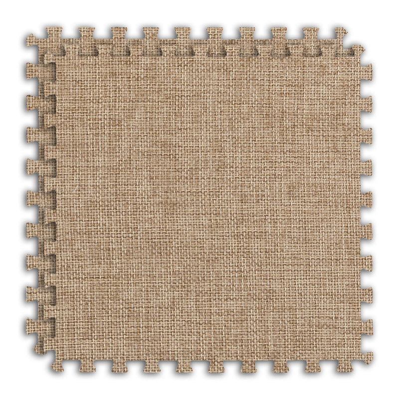 Interlocking Carpet Tiles Foam Solid Color Indoor Carpet Tiles Khaki Clearhalo 'Carpet Tiles & Carpet Squares' 'carpet_tiles_carpet_squares' 'Flooring 'Home Improvement' 'home_improvement' 'home_improvement_carpet_tiles_carpet_squares' Walls and Ceiling' 7182241