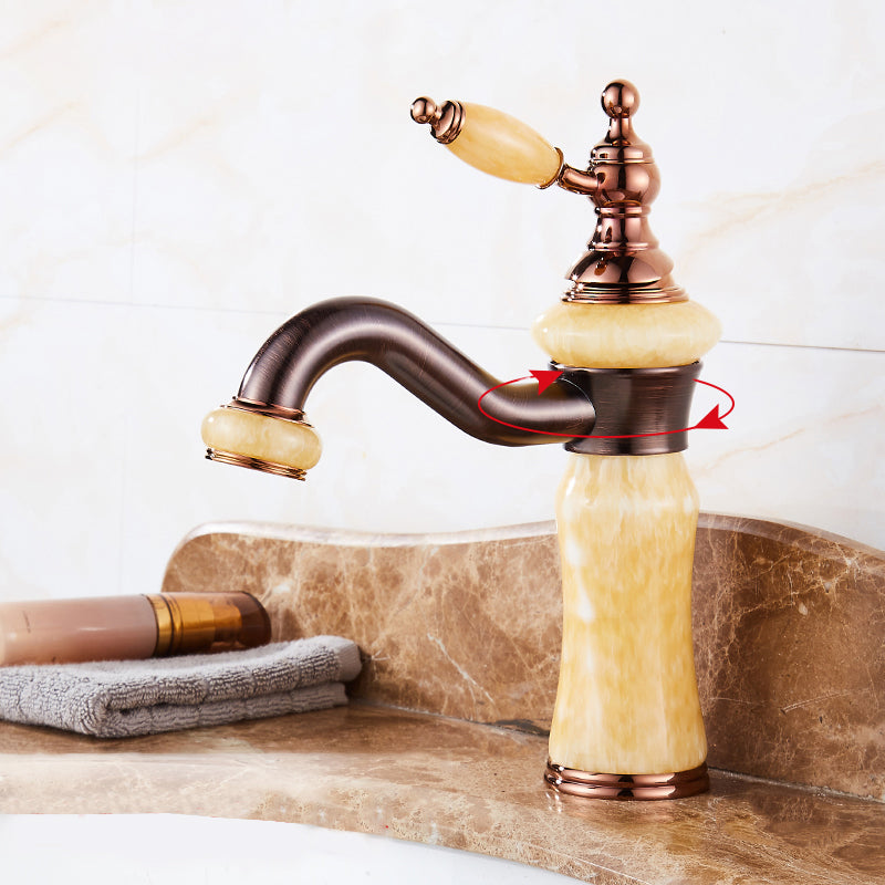 Luxury Vessel Sink Faucet Lever Handle Circular Vessel Sink Bathroom Faucet Clearhalo 'Bathroom Remodel & Bathroom Fixtures' 'Bathroom Sink Faucets' 'Bathroom Sinks & Faucet Components' 'bathroom_sink_faucets' 'Home Improvement' 'home_improvement' 'home_improvement_bathroom_sink_faucets' 7182273