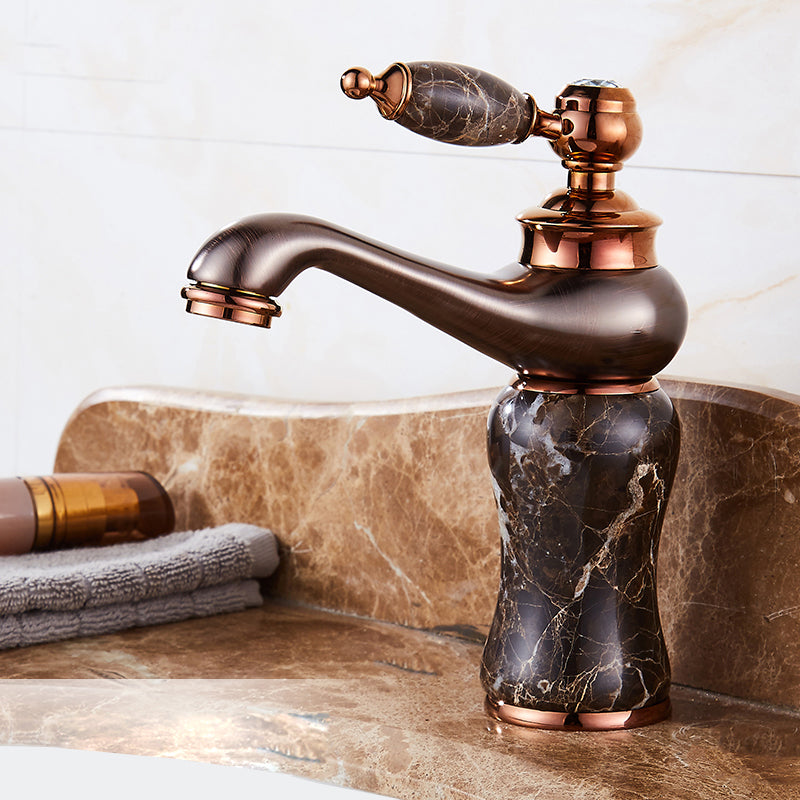 Luxury Vessel Sink Faucet Lever Handle Circular Vessel Sink Bathroom Faucet Coffee Elbow Outlet Clearhalo 'Bathroom Remodel & Bathroom Fixtures' 'Bathroom Sink Faucets' 'Bathroom Sinks & Faucet Components' 'bathroom_sink_faucets' 'Home Improvement' 'home_improvement' 'home_improvement_bathroom_sink_faucets' 7182290