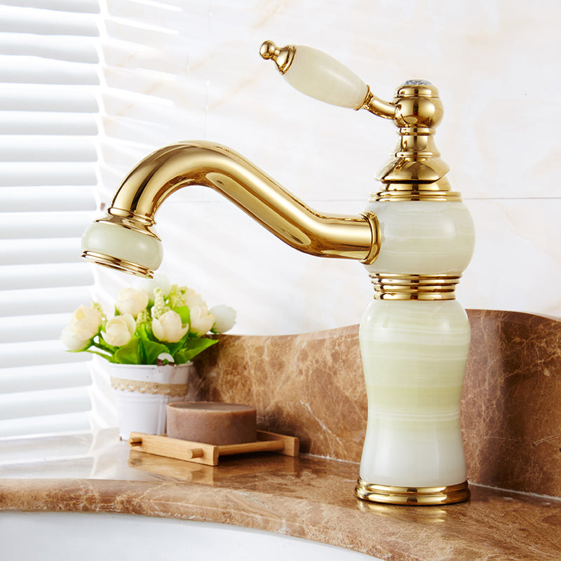 Classic Bathroom Vessel Faucet Lever Handle Circular Vessel Faucet Clearhalo 'Bathroom Remodel & Bathroom Fixtures' 'Bathroom Sink Faucets' 'Bathroom Sinks & Faucet Components' 'bathroom_sink_faucets' 'Home Improvement' 'home_improvement' 'home_improvement_bathroom_sink_faucets' 7182307