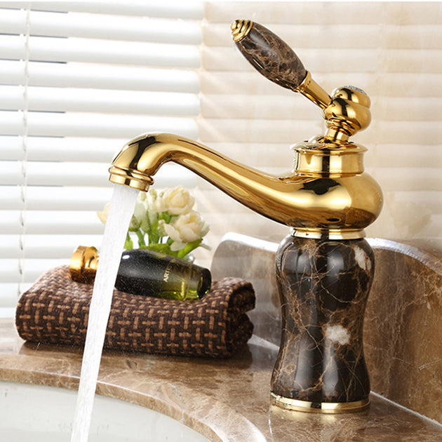 Classic Bathroom Vessel Faucet Lever Handle Circular Vessel Faucet Clearhalo 'Bathroom Remodel & Bathroom Fixtures' 'Bathroom Sink Faucets' 'Bathroom Sinks & Faucet Components' 'bathroom_sink_faucets' 'Home Improvement' 'home_improvement' 'home_improvement_bathroom_sink_faucets' 7182316