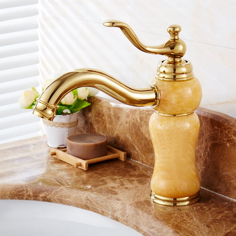 Classic Bathroom Vessel Faucet Lever Handle Circular Vessel Faucet Gelb Bottle Clearhalo 'Bathroom Remodel & Bathroom Fixtures' 'Bathroom Sink Faucets' 'Bathroom Sinks & Faucet Components' 'bathroom_sink_faucets' 'Home Improvement' 'home_improvement' 'home_improvement_bathroom_sink_faucets' 7182319