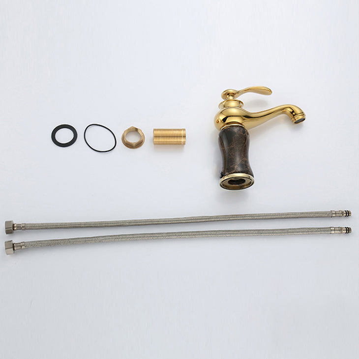 Classic Bathroom Vessel Faucet Lever Handle Circular Vessel Faucet Clearhalo 'Bathroom Remodel & Bathroom Fixtures' 'Bathroom Sink Faucets' 'Bathroom Sinks & Faucet Components' 'bathroom_sink_faucets' 'Home Improvement' 'home_improvement' 'home_improvement_bathroom_sink_faucets' 7182322