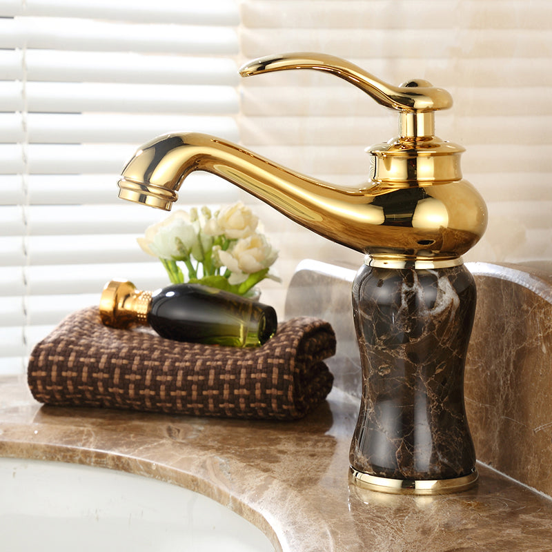 Classic Bathroom Vessel Faucet Lever Handle Circular Vessel Faucet Kaffee Elbow Outlet Clearhalo 'Bathroom Remodel & Bathroom Fixtures' 'Bathroom Sink Faucets' 'Bathroom Sinks & Faucet Components' 'bathroom_sink_faucets' 'Home Improvement' 'home_improvement' 'home_improvement_bathroom_sink_faucets' 7182329