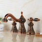 Widespread Bathroom Faucet Low Arc 3 Holes Lever Handles Faucet Café Claro Lujoso Clearhalo 'bathroom_sink_faucets' 'Conjunta de Baño y Conjunta de Grifo' 'Coronamiento de Baño y Dispositivo de Baño' 'Grifo del lavabo del baño' 'Hogar' 'home_improvement' 'home_improvement_bathroom_sink_faucets' 'Mejoras para el hogar' 7182367
