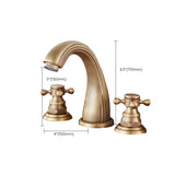 Widespread Bathroom Faucet 3 Holes Low Arc Vessel Sink Bathroom Faucet Clearhalo 'Bathroom Remodel & Bathroom Fixtures' 'Bathroom Sink Faucets' 'Bathroom Sinks & Faucet Components' 'bathroom_sink_faucets' 'Home Improvement' 'home_improvement' 'home_improvement_bathroom_sink_faucets' 7182404
