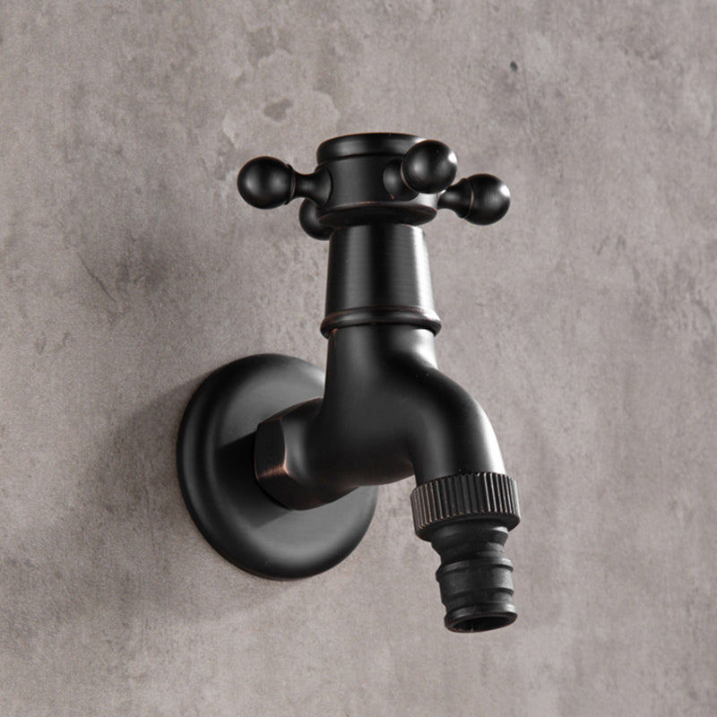 Widespread Bathroom Sink Faucet Wall Mounted Cross Handle Faucet Antique Black 1.6"W Interface Clearhalo 'Bathroom Remodel & Bathroom Fixtures' 'Bathroom Sink Faucets' 'Bathroom Sinks & Faucet Components' 'bathroom_sink_faucets' 'Home Improvement' 'home_improvement' 'home_improvement_bathroom_sink_faucets' 7182414