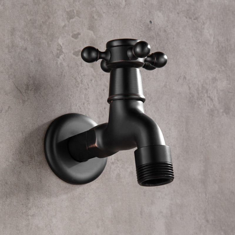 Widespread Bathroom Sink Faucet Wall Mounted Cross Handle Faucet Matte Black 6 Points Interface Clearhalo 'Bathroom Remodel & Bathroom Fixtures' 'Bathroom Sink Faucets' 'Bathroom Sinks & Faucet Components' 'bathroom_sink_faucets' 'Home Improvement' 'home_improvement' 'home_improvement_bathroom_sink_faucets' 7182418
