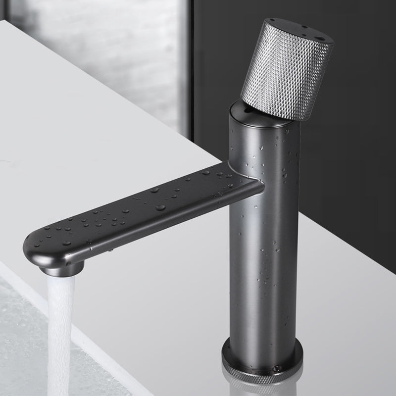 Knob Handle Square Faucet Brass Deck Mounted Bathroom Sink Faucet Clearhalo 'Bathroom Remodel & Bathroom Fixtures' 'Bathroom Sink Faucets' 'Bathroom Sinks & Faucet Components' 'bathroom_sink_faucets' 'Home Improvement' 'home_improvement' 'home_improvement_bathroom_sink_faucets' 7182452