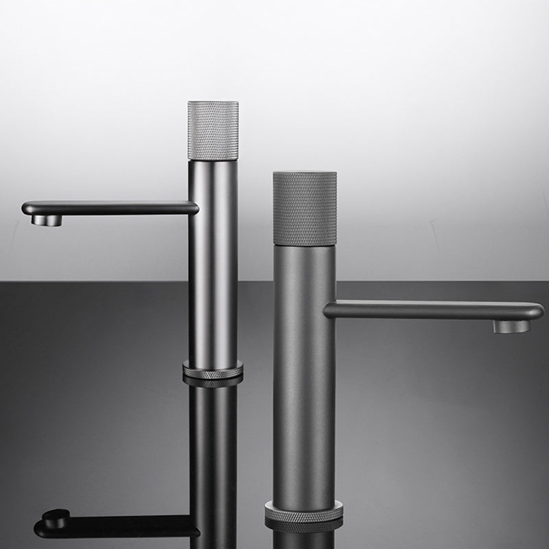 Knob Handle Square Faucet Brass Deck Mounted Bathroom Sink Faucet Clearhalo 'Bathroom Remodel & Bathroom Fixtures' 'Bathroom Sink Faucets' 'Bathroom Sinks & Faucet Components' 'bathroom_sink_faucets' 'Home Improvement' 'home_improvement' 'home_improvement_bathroom_sink_faucets' 7182454